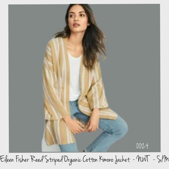 Eileen Fisher Jackets & Blazers - Eileen FIsher Striped Organic Kimono NWT